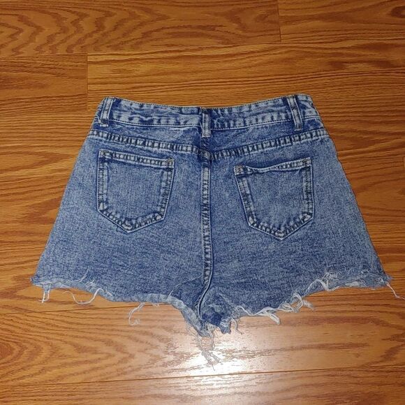 Shein button fly Distressed jean shorts Sz M NWOT - Picture 7 of 9